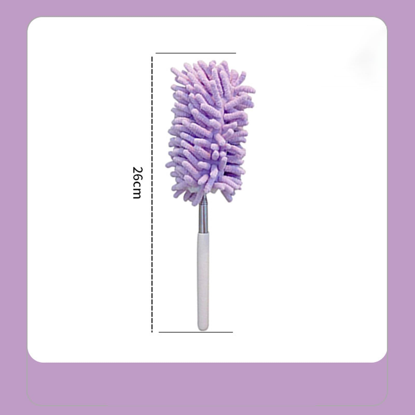 Plumero estático for el hogar, Mini artefacto de Limpieza Flexible y retráctil, Polvo de Chenilla.,Plumero(Purple)