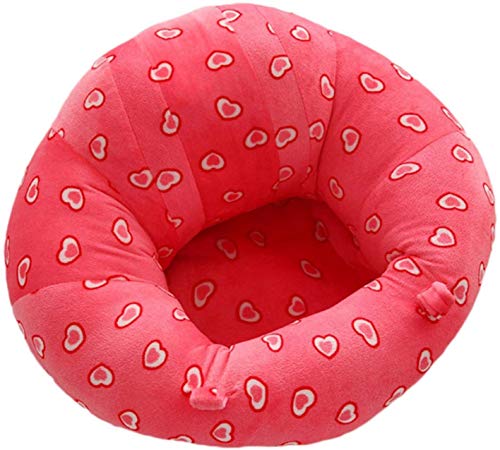 ベビーソファー お座り練習 ベビーチェア 4ヶ月?12ヶ月 ぬいぐるみ ソファ ふわふわ コットン 枕 首座り ローチェア 安全 安定感 滑り止め 出産祝い 贈り物 プレゼント (ライトレッド)