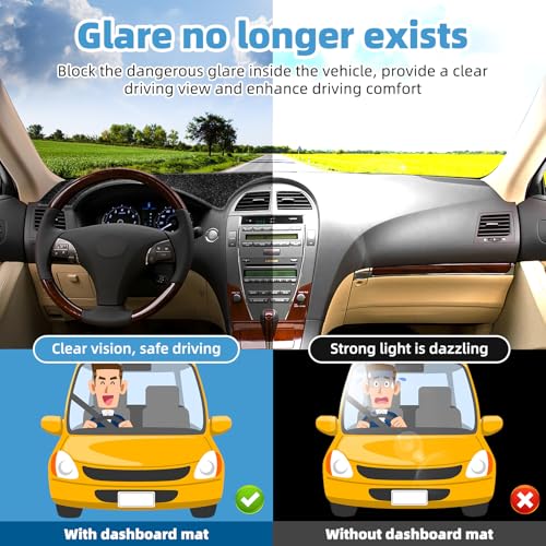 Image of Dash Cover Mat for Lexus ES ES240 ES350 2007 2008 2009 2010 2011 2012 Non-Slip Dashboard Cover Mat Sunshade UV Rays Protector Interior Accessories