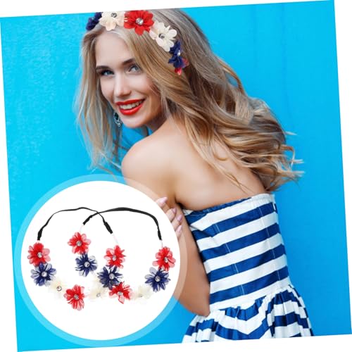 Bandeaux élastiques fleurs patriotiques VICASKY pour coiffure de fête et lot accessoires fille