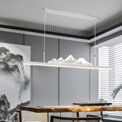 Lámpara colgante LED de techo blanca con tres tonos de luz para comedor