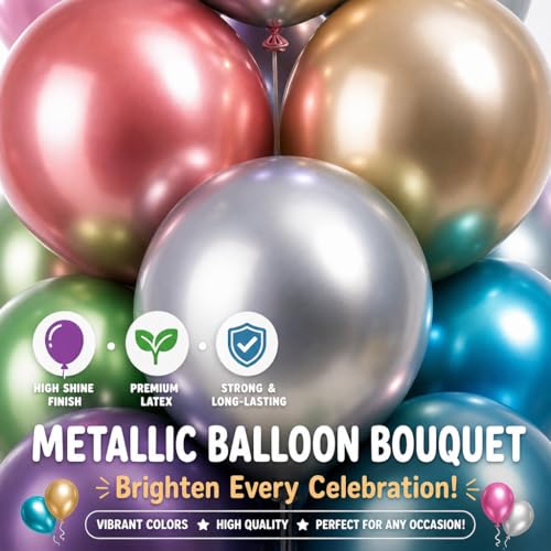 Image of Metallic Balloon Tower Kit for Floor Set of 2 Base&Pole Decor for Shower Party