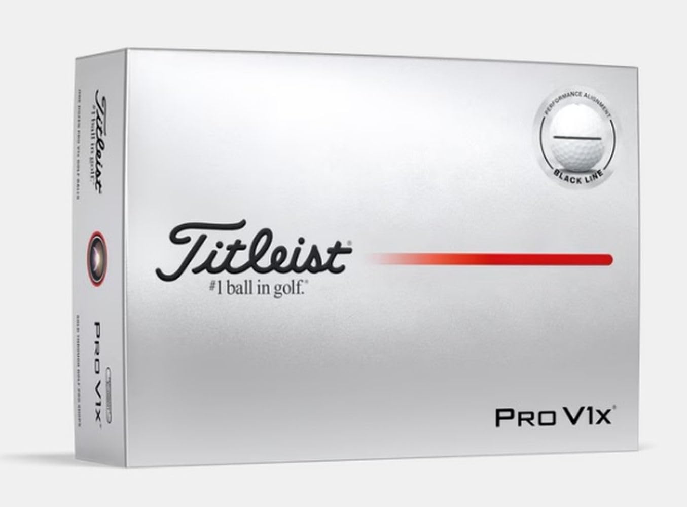 Titleist Pro V1x Performance Alignment Golf Balls 1-Dozen White/Black