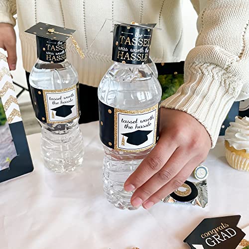 Big Dot of Happiness Gold Graduation Party Water Bottle Sticker Labels - Set of 20 - Thumbnail 6