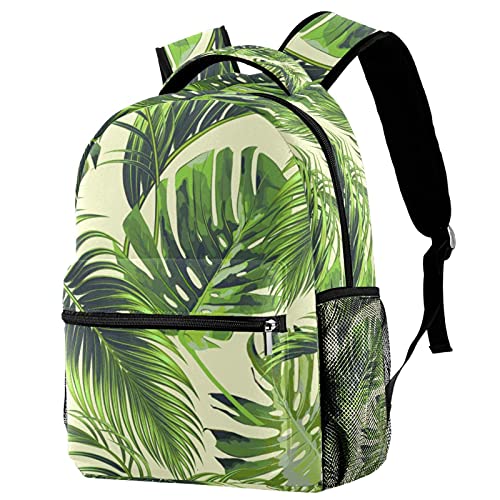 Sac à dos de voyage avec imprimé feuille de la jungle mixte léger
