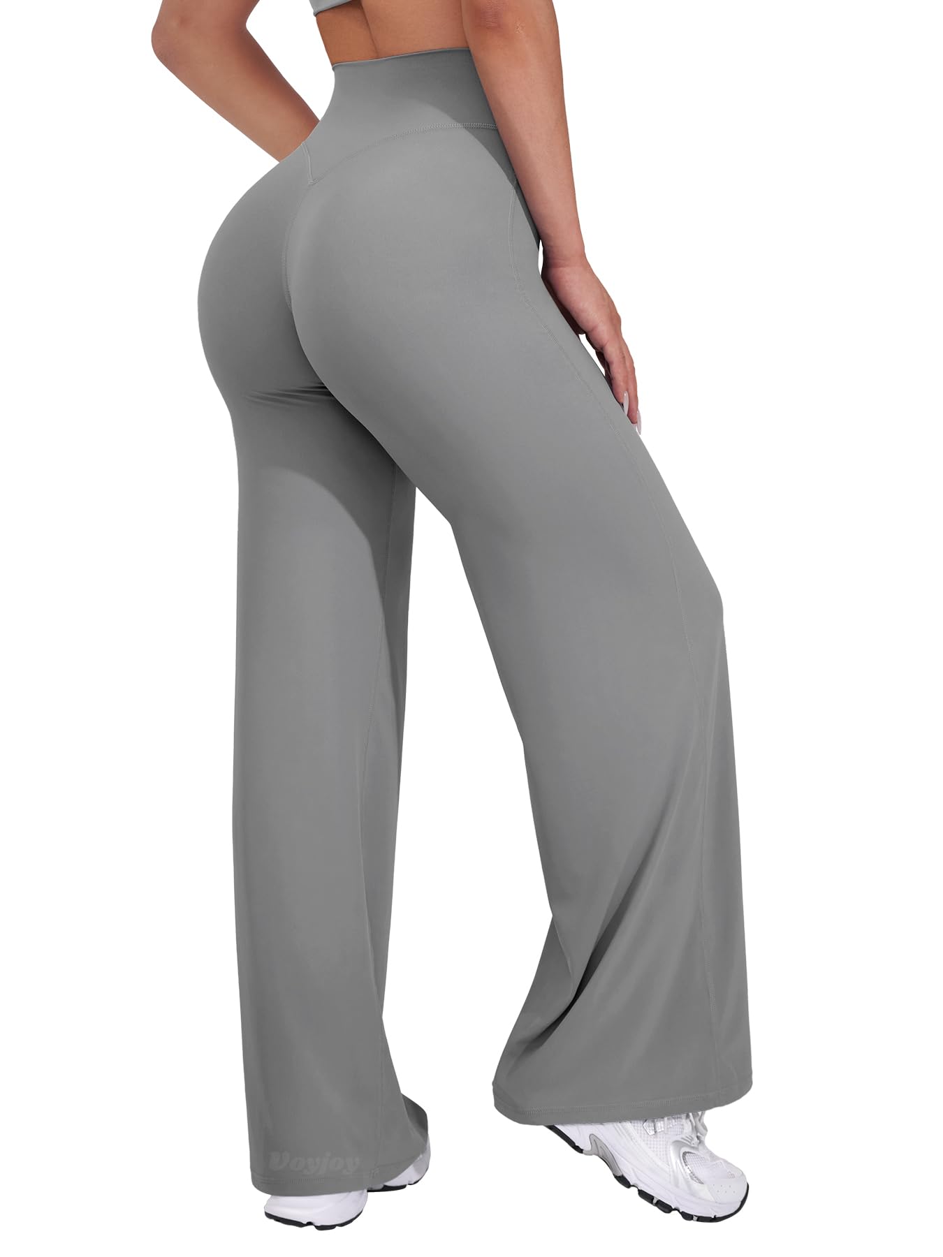VOYJOY Straight Leggings Bottoms Wide Leg Pants for Women 29/ 31.5/33/35 High Waist Stretch Casual Sweatpants