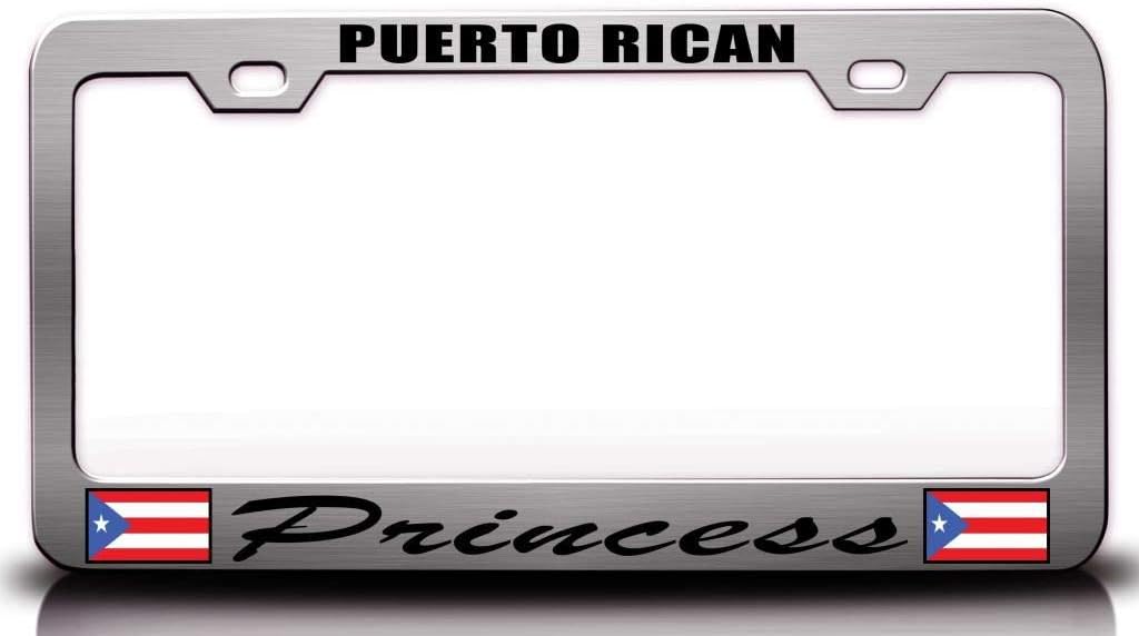 Puerto Rican Princess Country Flag Metal Car SUV Truck License Plate Frame Ch l92