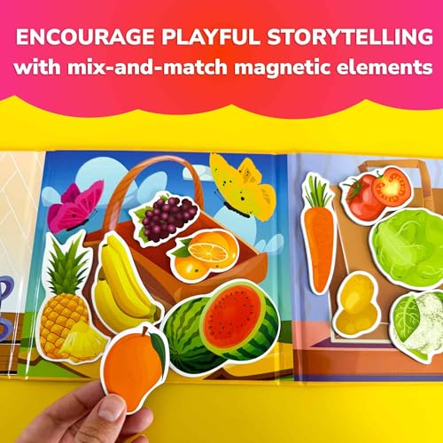 Image of QUOKKA Travel Magnetic Puzzles for Toddlers 1-3 - 20+Pcs Fruits Game with Extra-Long Play Book - Fun Travel Game Toy for Kids Ages 3-5 - Strong Magnets for Car Activities - Fun Toddler Puzzle Ages 2-4
