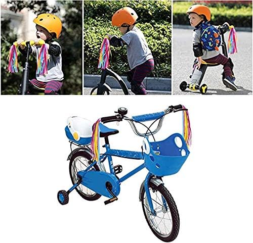 1Pair Kid's Rainbow Bike Streamers For Girls Boys, 2pcs 10" Childrens Colorful Bicycle Handlebar Grips Tassel Ribbons