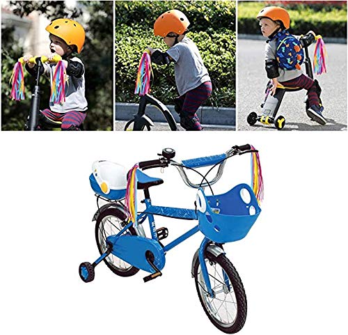 BlingKingdom 1Pair Rainbow Bike Streamers for Girls Boys, 2pcs 10" Colorful Bicycle Handlebar Grips Tassel Ribbons
