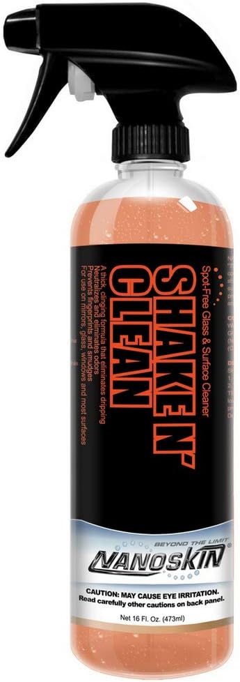 Nanoskin Shake N’ Clean Glass Cleaner 5 Gallons – Thick Clinging Sprayable Glass Cleaning Solution | for Auto and Home for a Streak-Free Shine | Safe for Tinted and Non-Tinted Windows | Ammonia Free