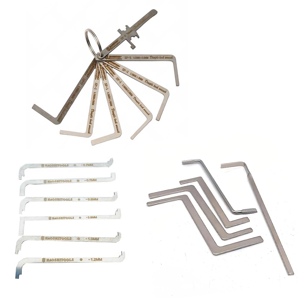 Ycxnlong Silver Locksmith Tools Lock Picking Tension Wrench (18Pcs)