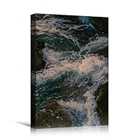 Canvas Wall Art Wind Wave Beach Beach Blue Coastal Cool Photography Relax/Calm - 12x18 inches