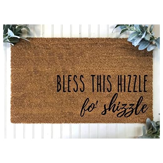 Door Mat Bless This Hizzle Fo Shizzle Welcome Non-Slip Mats Funny Doormat Decor for Bathroom Kitchen Front Porch Rugs Home Decor Entrance 20*31in/50*80cm
