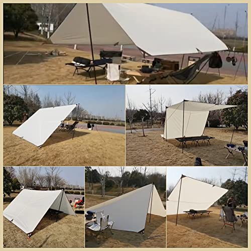 Voile d'ombrage rectangulaire 5.5x6m bleu ciel imperméable anti-UV