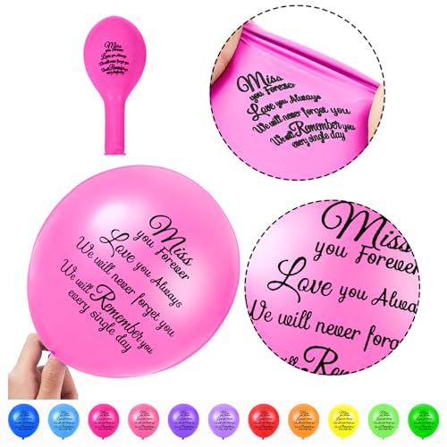 Image of Skylety 36 Pcs Memorial Balloons to Release with Dove Balloon,Multicolor | Helium, Remembrance for Heavenly Birthday, Memorial Services, Release in Sky Ceremony, Forever in Hearts Messages