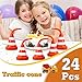 Sawysine 24 Pack Construction Cone Cups with Straws Bulk, Traffic Cones Party Favor 10 oz Plastic Reusable Kids Race Cups Set for Construction Traffic Theme Racing Car Birthday Party Supplies