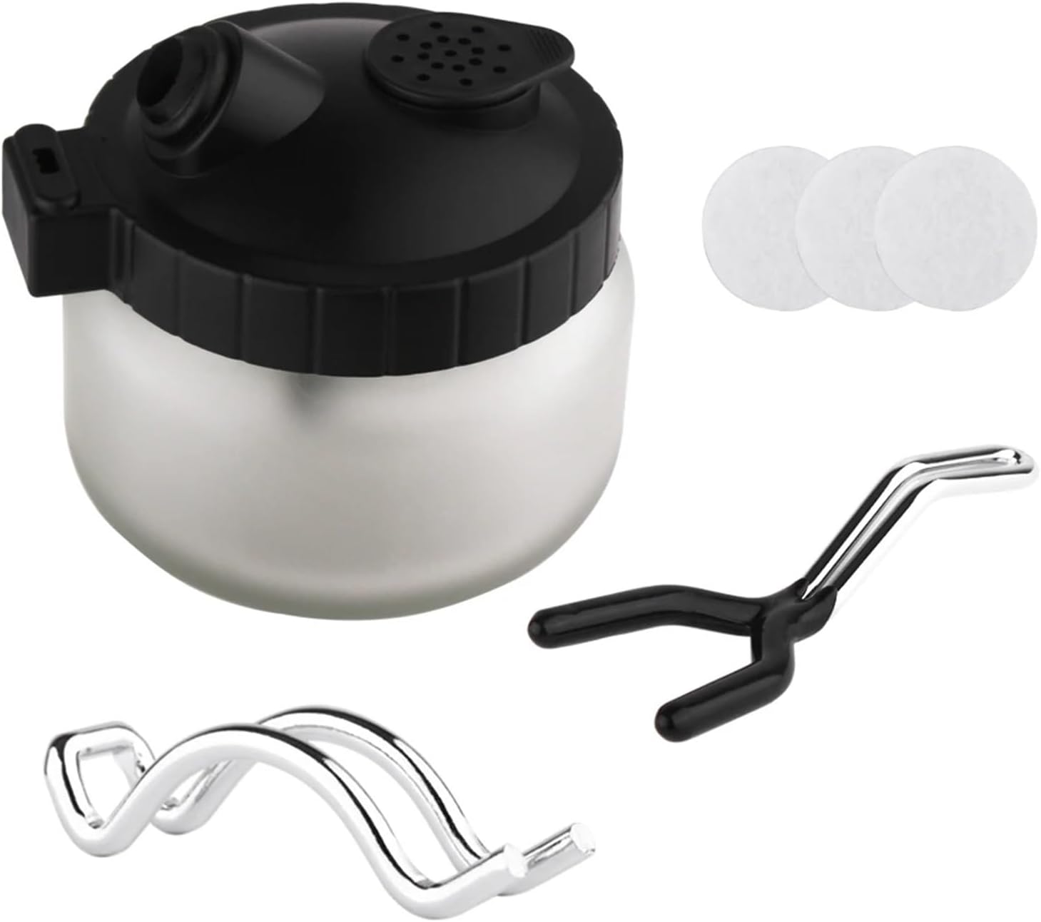 Airbrush Cleaning Pot Spray Gun Cleaner Glass Air Brush Easy Holder Clean Paint Jar Bottle Spray Gun Sprayer Clean Tools Set (Size : Cleaning Pot S3)