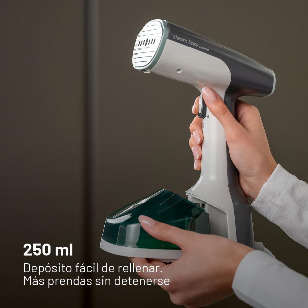 Imetec Steam Easy Comfort Plancha Vertical 1500 W, Vapor 25-30 g/min, Lista en 30 segundos, Depósito de 250 ml, Ligera, Plancha Vertical, Cómoda incluso de viaje
