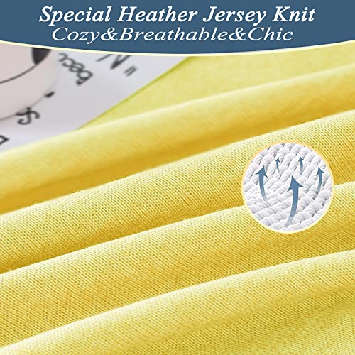 Gonaap Knit Throw Blanket Heather Jersey Thin Lightweight Breathable Blanket For Bed Sofa Couch Cover (Yellow, Throw(50"X60")) #TOP3