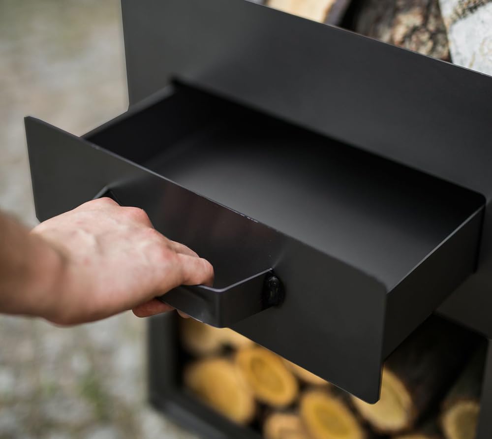 CookKing Terrassenofen Rosa | Stahl Schwarz 40x40x150 cm | Gartenofen & Outdoor Ofen