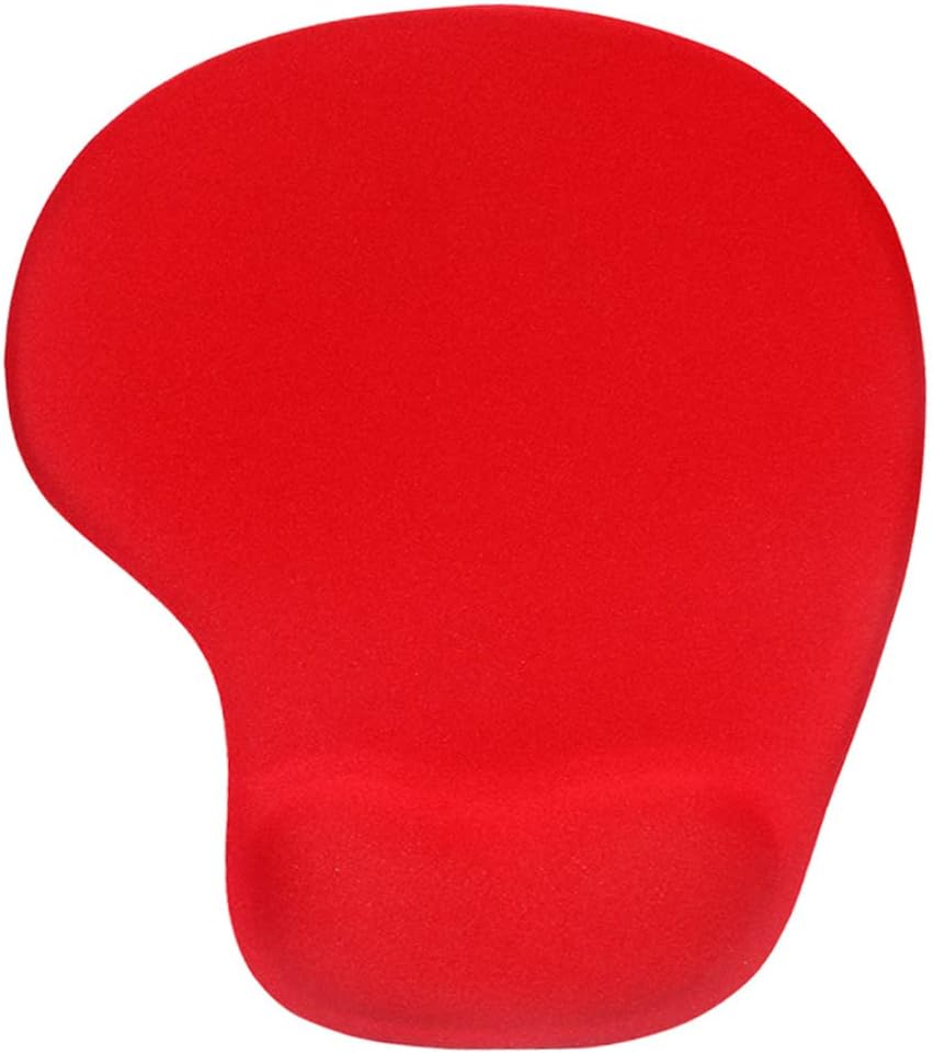 Office Mousepad with Gel Wrist Support - Ergonomic Gaming Desktop Mouse Pad Wrist Rest - Design Gamepad Mat Rubber Base for Laptop Comquter -Silicone Non-Slip Special-Textured Surface (05Red) D