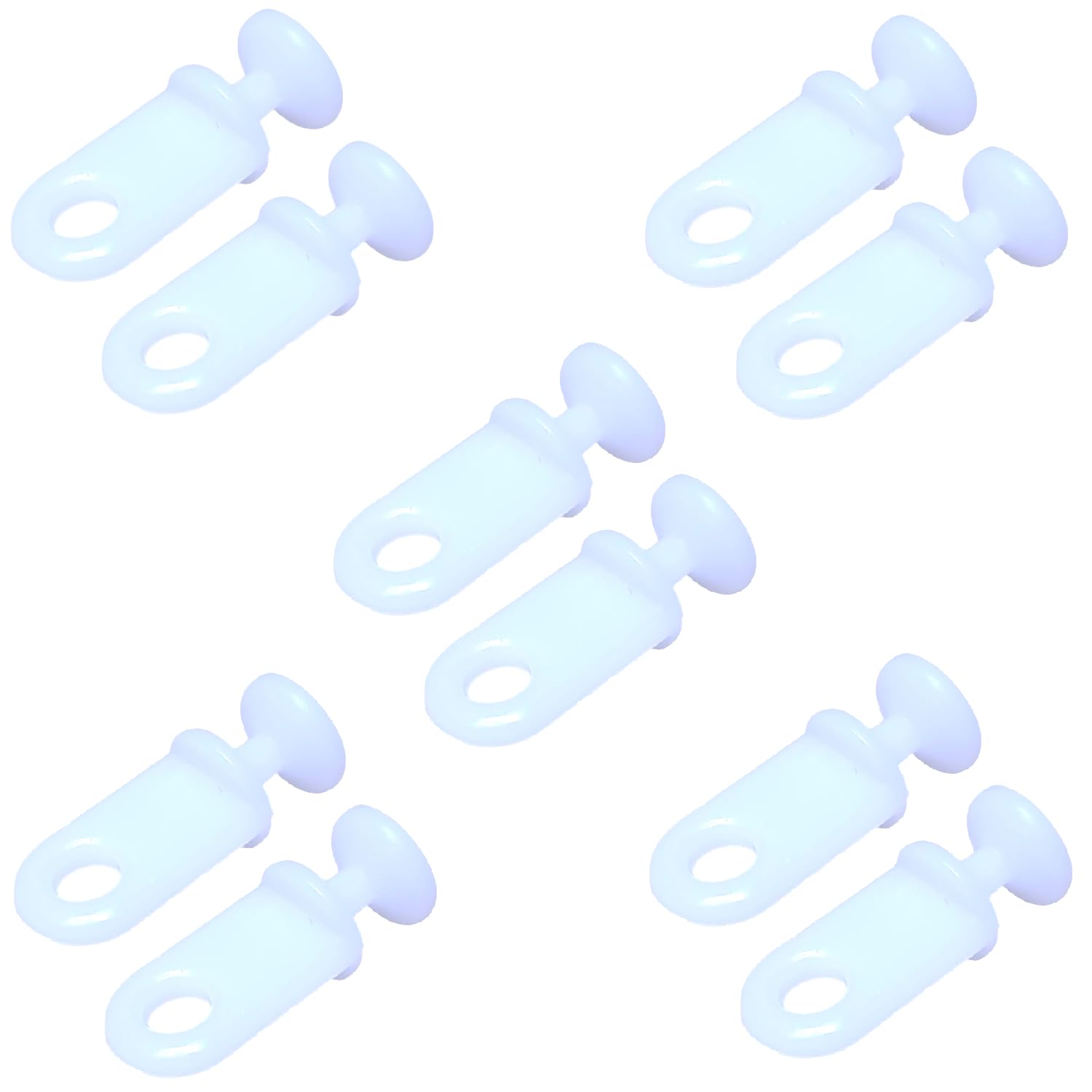 SISI UK Curtain Track Glider Hooks - 20 Pack - Plastic - White - Curtain Hooks