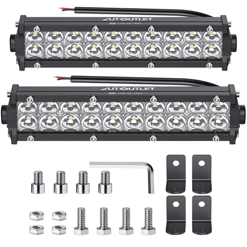 AUTOUTLET 24 LED Zusatzscheinwerfer 72W 4800LM Auto Scheinwerfer Offroad Spotlight DC 10-30V 6500K IP67 Wasserdicht Arbeitslicht für SUV Truck Traktor LKW Bagger usw(2 Stück)