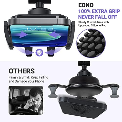 Amazon Brand - Eono Car Phone Holder , 3 in 1 Universal Dashboard Windscreen, Air Vent Mount for Car with 360° Rotation, Suction Cup Compatible with iPhone 14,13,12, Samsung Huawei and More