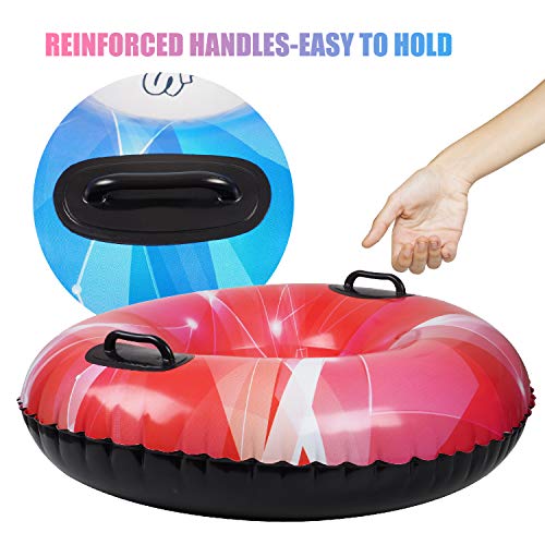 Calo Snow Tube Sled For Kids And Adults 2 Pack, 34" Snow Sleds Heavy Duty With Handles And Bottom, Big Inflatable Snow Tubes For Outdoor Sledding For Boys Girls #TOP4
