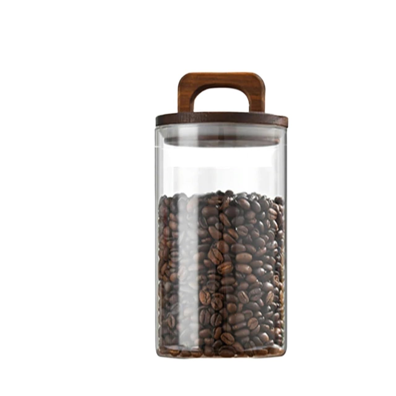 1pc Holz Deckel Glas Luftdichten Kanister Lebensmittel Behälter Kaffee Bohnen Küche Lagerung Flaschen Versiegelt Gründe Große Set für Lebensmittel Konservierung(1750ml)