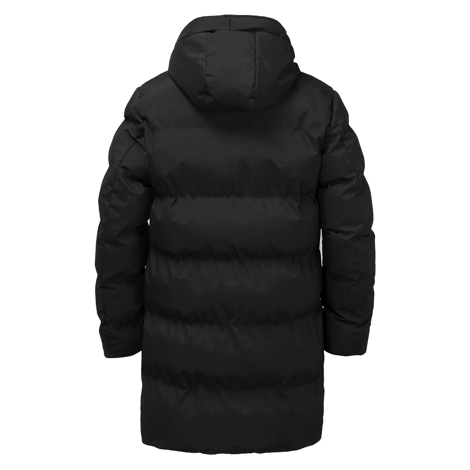 Chaqueta de Abrigo de Invierno para Hombre, Abrigo Informal de Manga Larga con Bolsillo y Cremallera sólida, con Capucha, Abrigos cálidos con Cremallera y Empalme Chalecos Abrigo