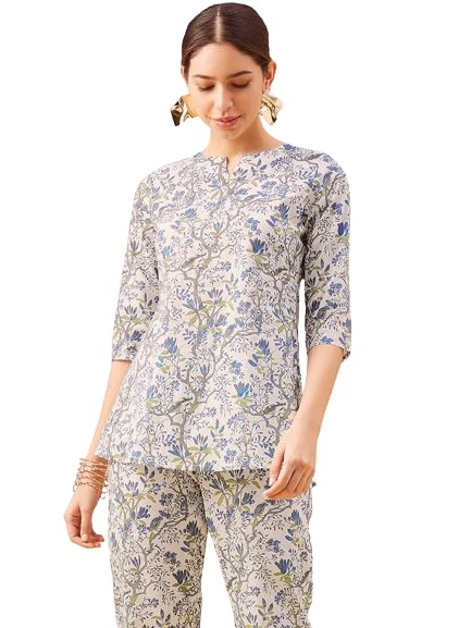 winza designer Womens Printed Cotton Top Aayan Black-picture-31