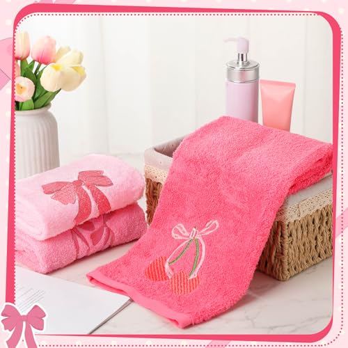 3 Pcs Pink Hand Towels for Bathroom - image 5