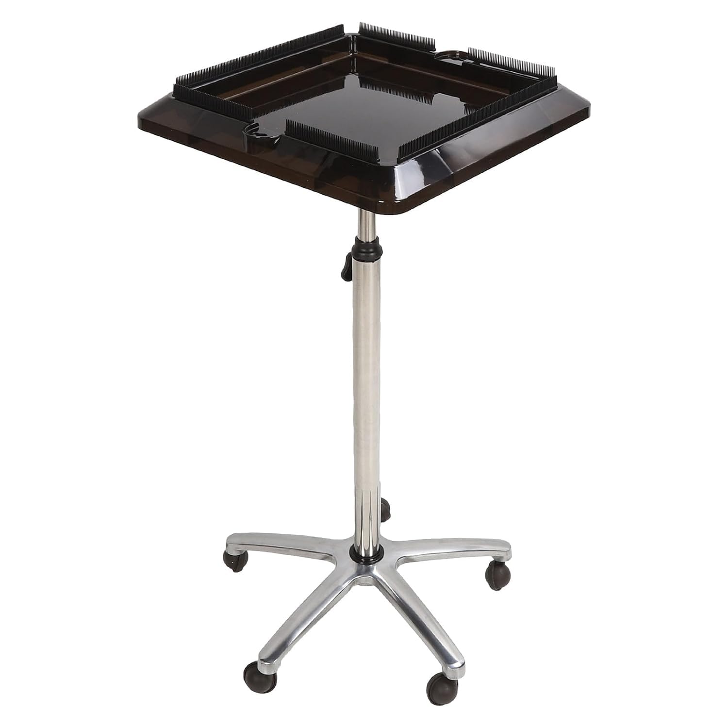asdchZen Salon Rolling Tray Cart Adjustable Height Hair Extension Storage Trolley For Stylist Tool Tray