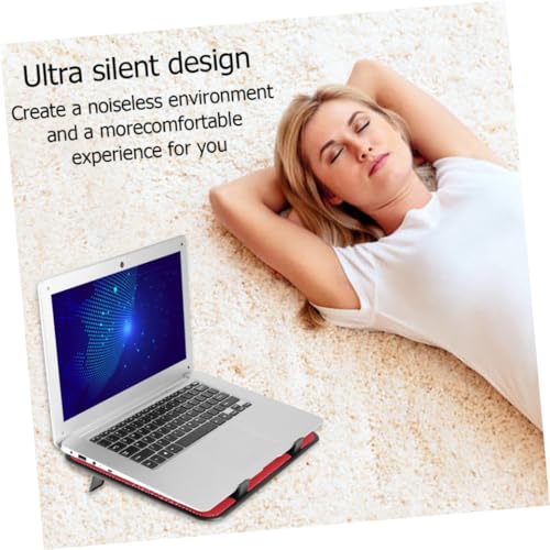 Notebook cooler Lurrose con 2 ventiladores USB rojo miniatura 6