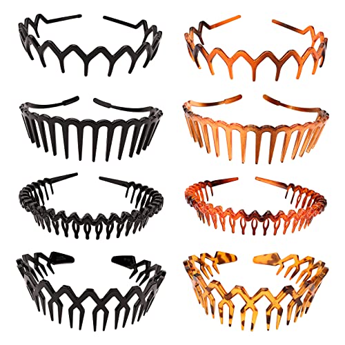 6 Pezzi Fascia per Capelli in Metallo Nero, Fasce per Capelli Donna Uomo, Cerchietto elastica, Fasce per Capelli Sportive Onde Primaverili Uomo per Sport Bambini Ragazze Accessori per Capelli Fasce
