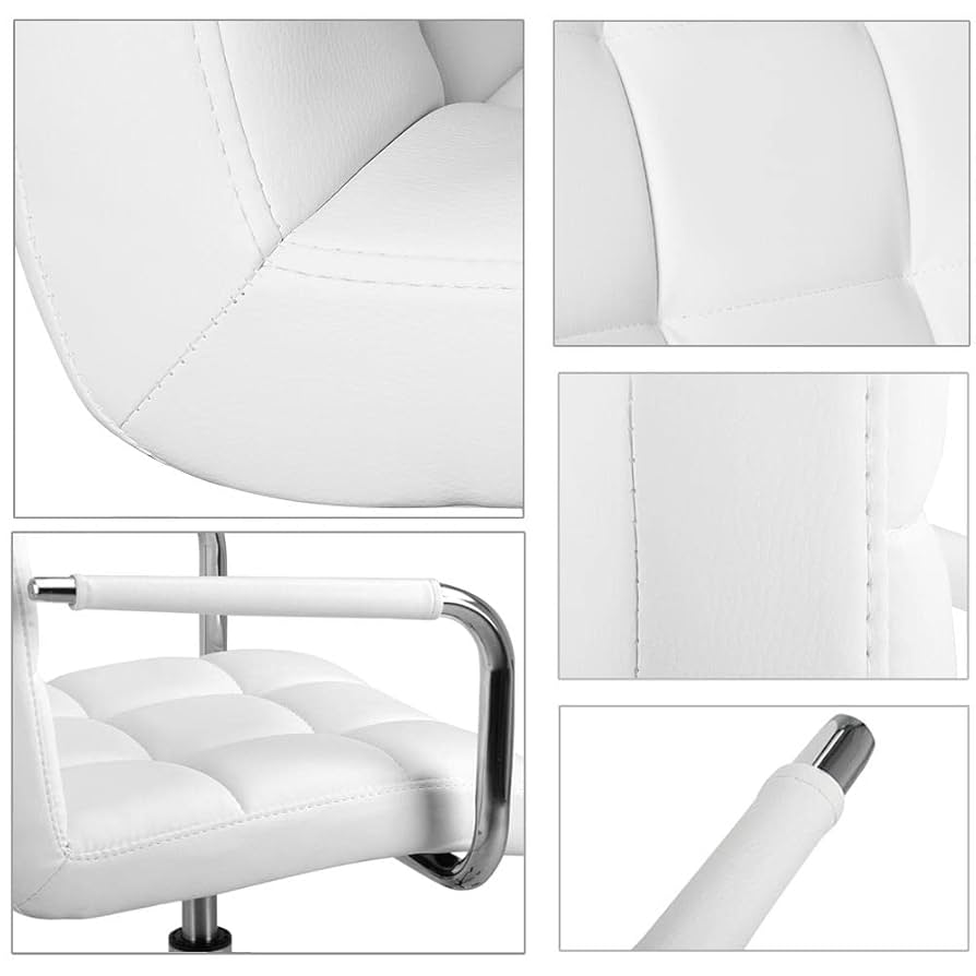 Amazon.com: Yaheetech White Desk Chairs with Wheels/Armrests