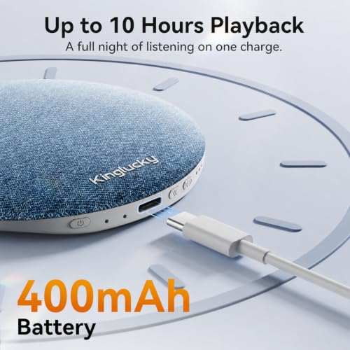 Image of Kinglucky X50 Pillow Speaker for Sleeping, Built-in White Noise Sound Machine Pink Noise for Sleeping, Auto-Off Timer Portable Bluetooth Speaker Under Pillow Rechargeable for Side Sleeper, Blue