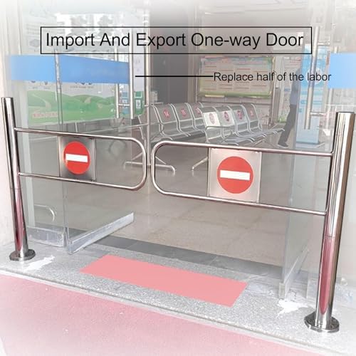 Heavy-Duty Stainless Steel Automatic Swing Door, Industrial Metal Entrance Gate, Manual Closing Swing Gate for Stores & Businesses (120cm/47.2in)