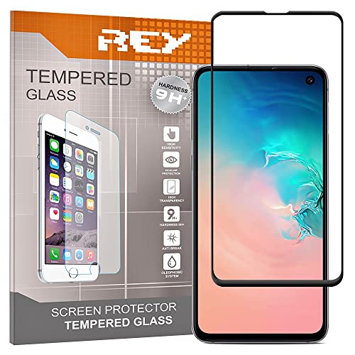 REY 2X Protector de Pantalla 3D para Samsung Galaxy S10e, Negro, Protección Completa, 3D / 4D / 5D