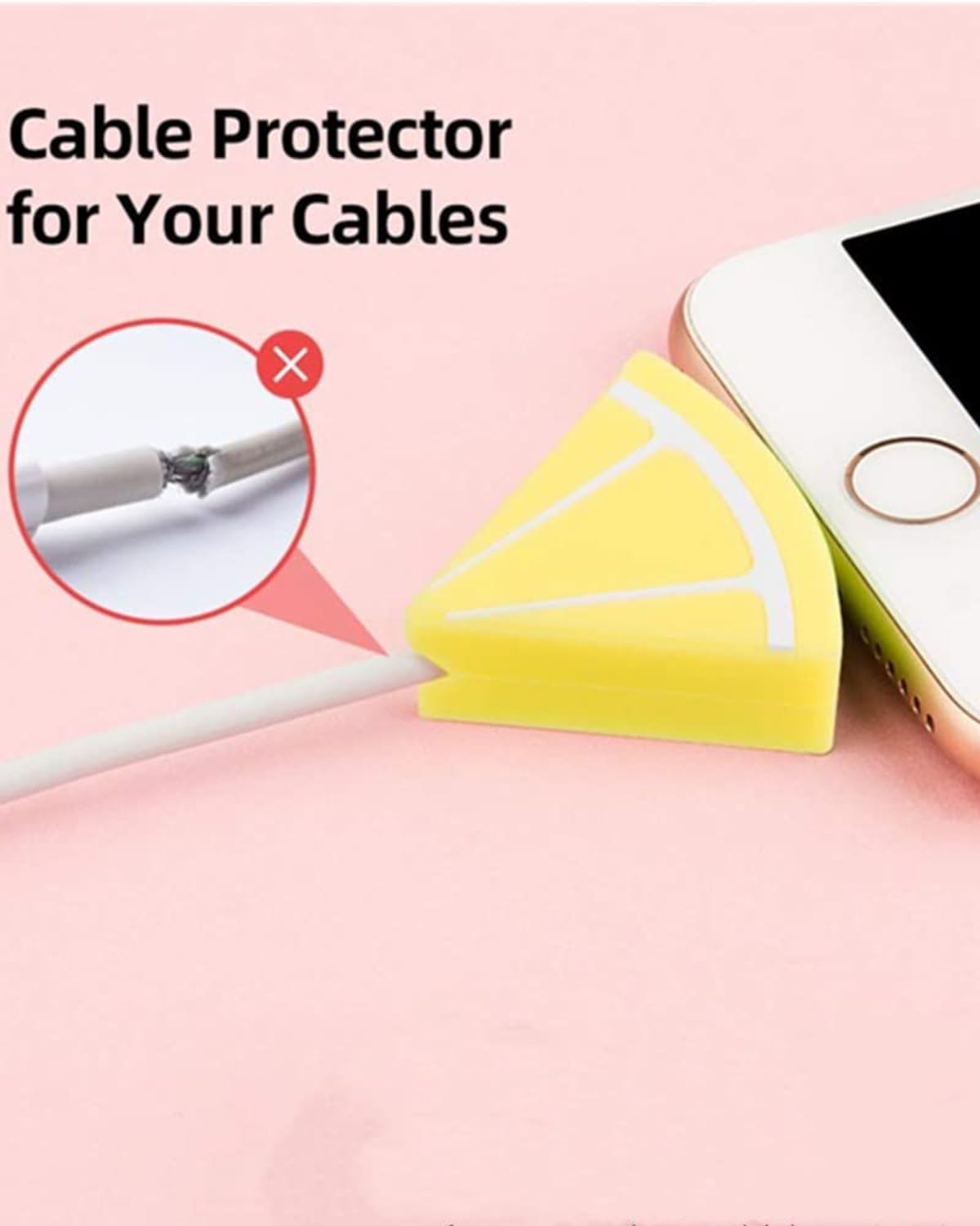 6pcs Cable Protector, Proteggi cavo, Copertura Protettiva per Cavi Dati frutta, Protezione per Cavo per Morso per Cavo, Adatto per la Maggior Parte Delle Linee Dati per Telefono Cellulare