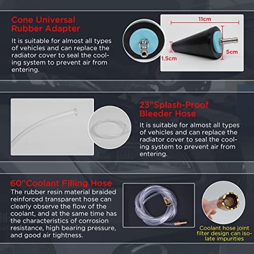 Duoyi Coolant Vacuum Refill Kit Time Saving&No Waste Coolant Refill Tool Kit Check For Leaks Universal Radiator Cooling System Vacuum Purge & Refill Kit With Suitcase Vacuum Coolant Fill Kit #TOP2