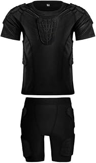 Sports Shock Rash Guard Kids Boys Padded Shirt Soccer Basketball Protective Gear Chest Rib Guards Hips Protector Back Support