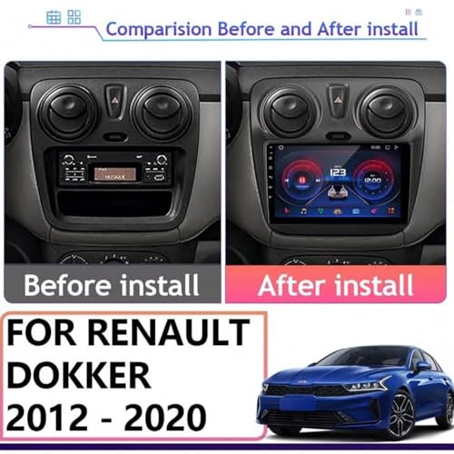 GPS Navigation Voiture Renault Dokker Écran Tactile Android Auto Carplay sans Fil 2G 32G - 2