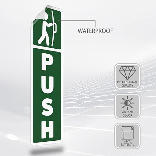 Miniatura 10 de GOLEEX Divertido letrero de vinilo para puerta de 1.625 x 5 pulgadas, paquete de 10 calcomanías de vinilo negro y gris para puertas de vidrio, para