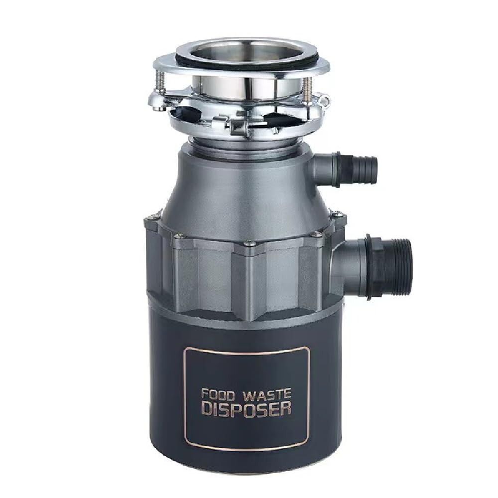 Triturador de residuos de basura de cocina, 1200 ml, eliminación rutinaria de residuos de alimentos con reducción de sonido, sistema de molienda de residuos de alimentos de acero inoxidable con cable