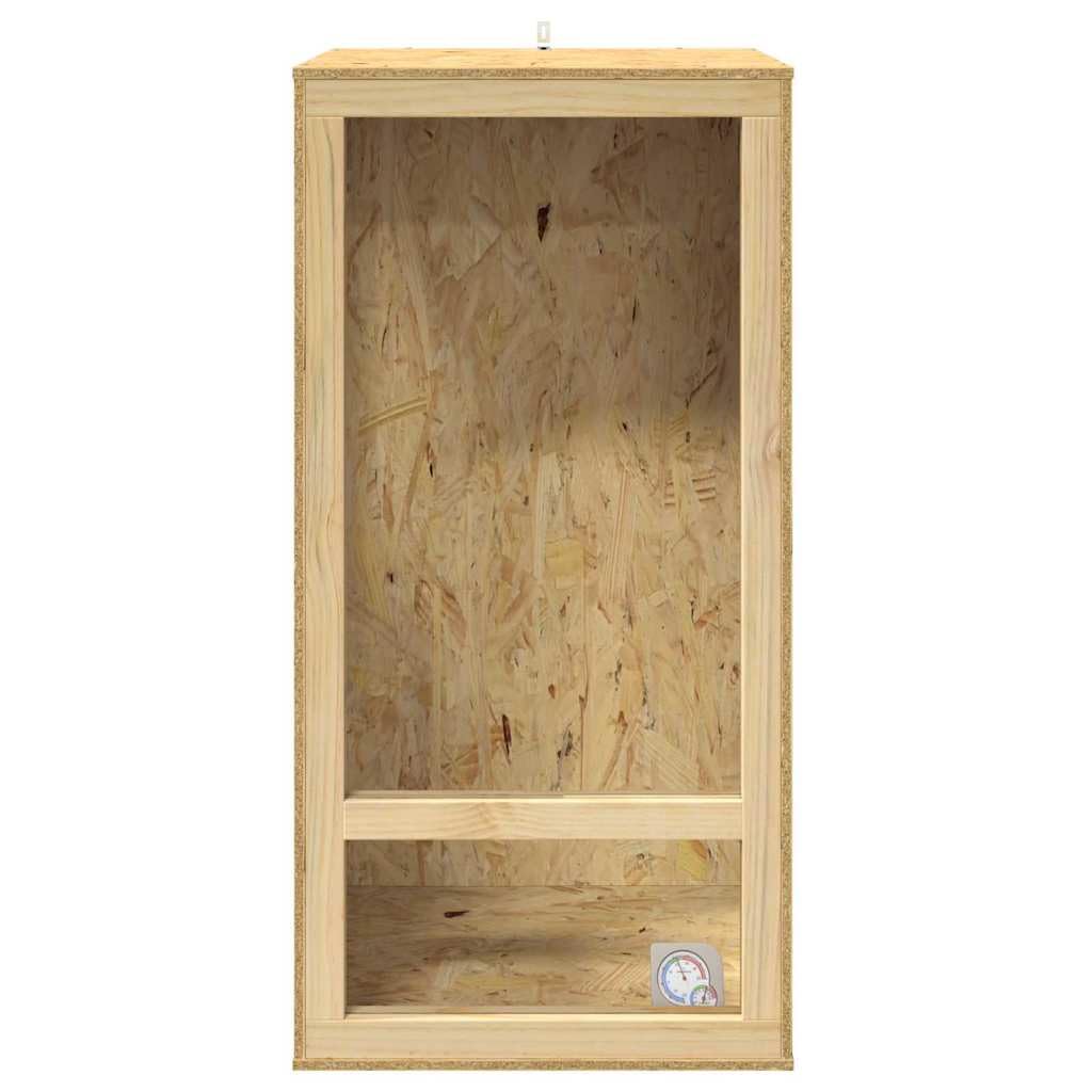 vidaXL Terrario Marrón 50 x 50 x 100 cm OSB, Recinto para Reptiles, terrario Cuadrado rústico, hábitat de Vidrio versátil, hogar para Mascotas