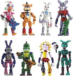 Five Night At Freddy Figures,fnaf Action Figure Set,freddys Security Breach Action Figure Toy,removable Joint Fnaf Anime Cute Bonnie Bear Foxy Action Figure Collectible Toy Set Lights Joints Movable