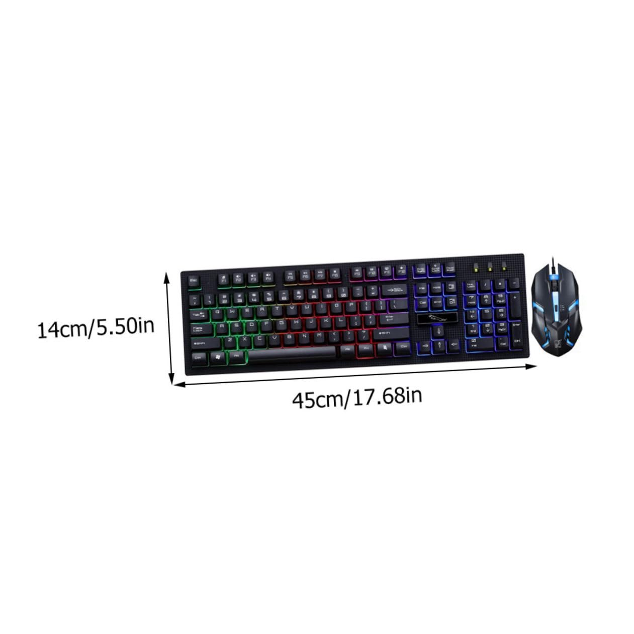 Clavier et Souris pour Gamer Filaire USB Lumineux 104 Touches